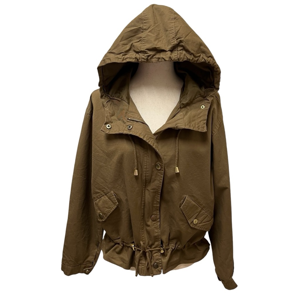 Bella Donna Hooded Waist String Anorak Jacket Size Large